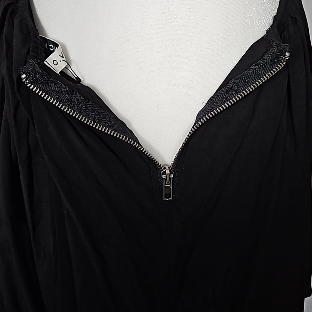 O. Vianca Women's Black A-Line Sequined Chriss-Crossed Back Mini Dress Size L. - Picture 12 of 12